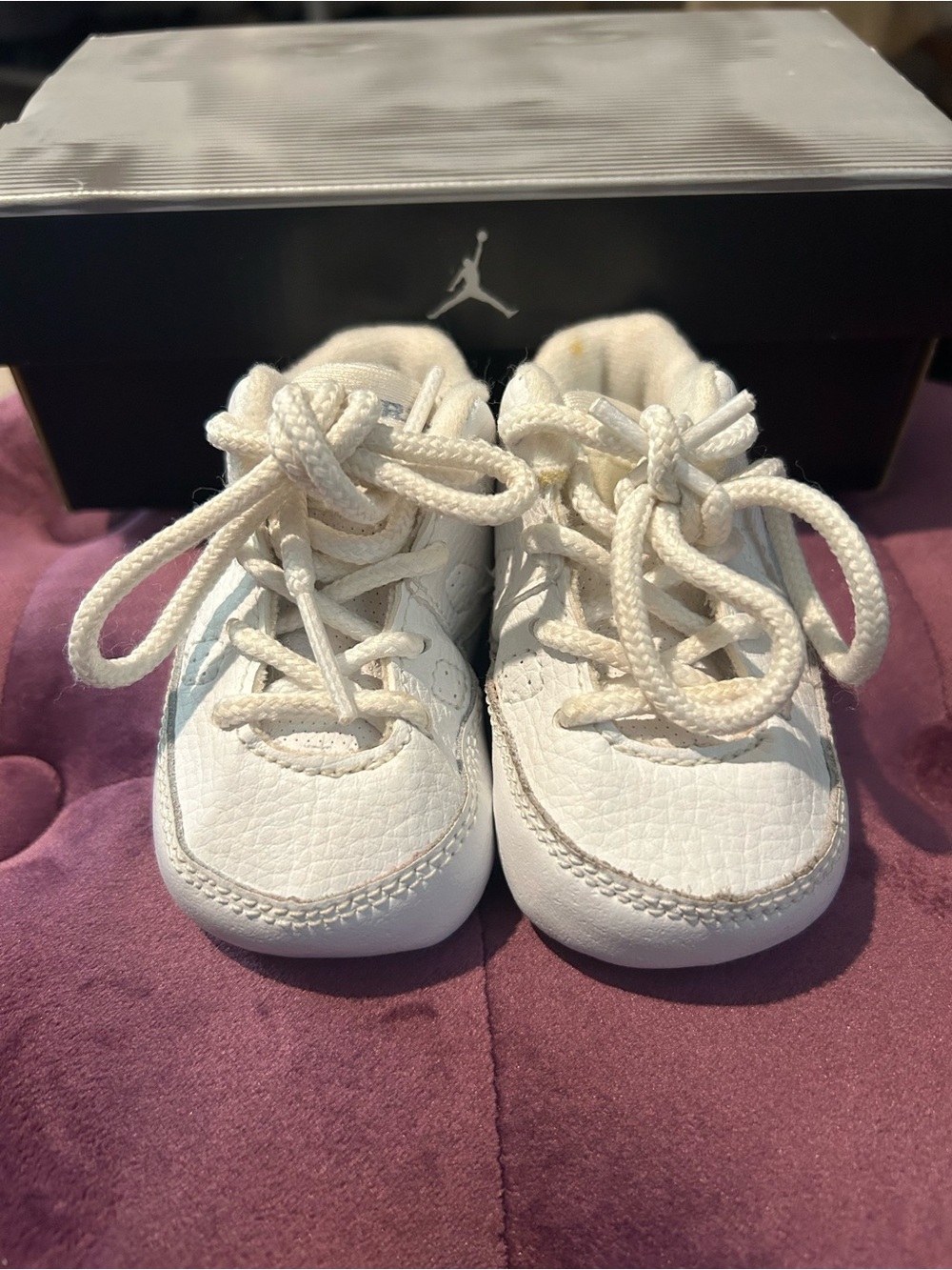 Sz 1  First Jordan 9 White Baby & Walker Sneakers